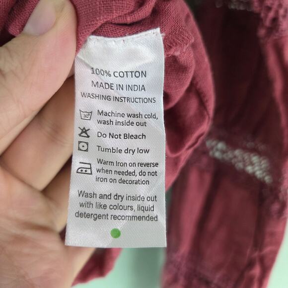 The Roadster Life Co. Womens Button Down Tie Front Cotton Top Size Small Boho - Picture 4 of 5